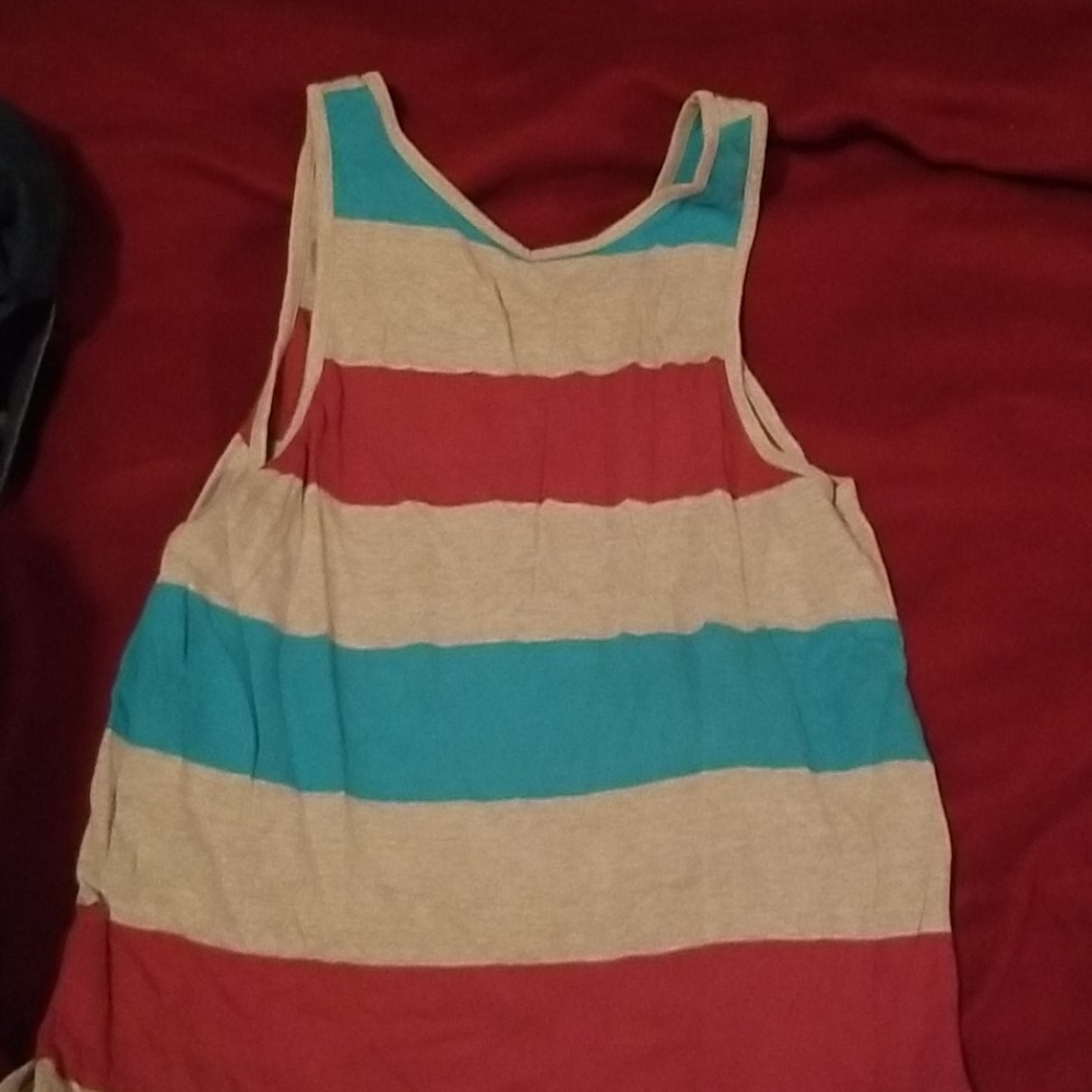 Multicolored striped tank top